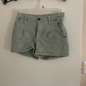 olive green jean shorts
